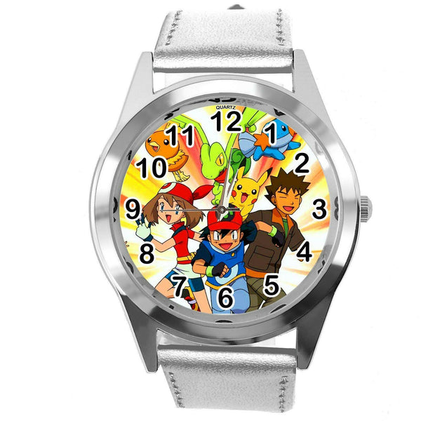 POKEMON LEAGUE TEAM VIDEO GAME SILVER LEATHER FILM MOVIE STEEL ROUND DVD WATCH