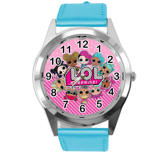 LOL SURPRISE DOLLS BLUE LEATHER FILM MOVIE CARTOON CD DVD TV QUARTZ WATCH  E2