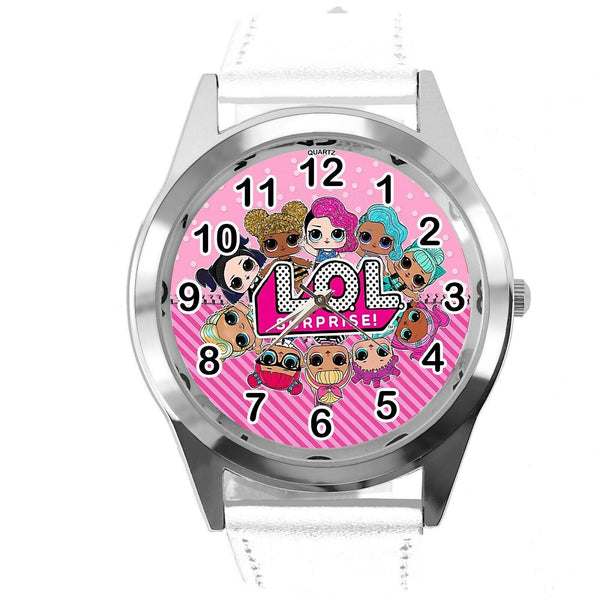 LOL SURPRISE DOLLS WHITE LEATHER FILM MOVIE CARTOON CD DVD TV QUARTZ WATCH E2