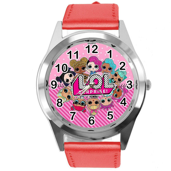 LOL SURPRISE DOLLS RED LEATHER FILM MOVIE CARTOON CD DVD TV QUARTZ WATCH E2