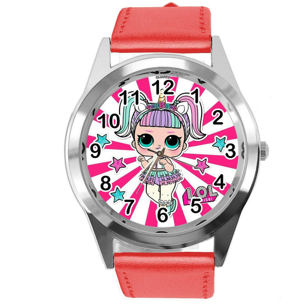 LOL SURPRISE DOLLS RED LEATHER FILM MOVIE CARTOON CD DVD TV QUARTZ WATCH E3