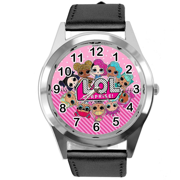 LOL SURPRISE DOLLS BLACK LEATHER FILM MOVIE CARTOON CD DVD TV QUARTZ WATCH E2