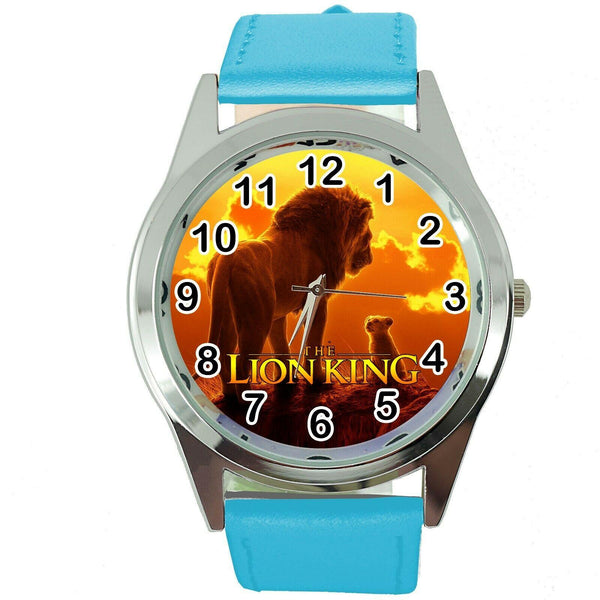 BLUE REAL LEATHER WATCH FOR LION KING VIDEO GAME MOVIE FILM  DVD TV CD FAN