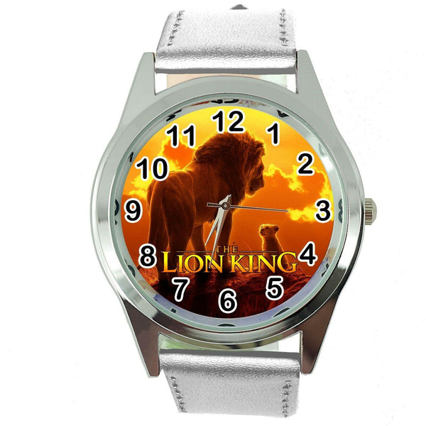 SILVER REAL LEATHER WATCH FOR LION KING VIDEO GAME MOVIE FILM  DVD TV CD FAN
