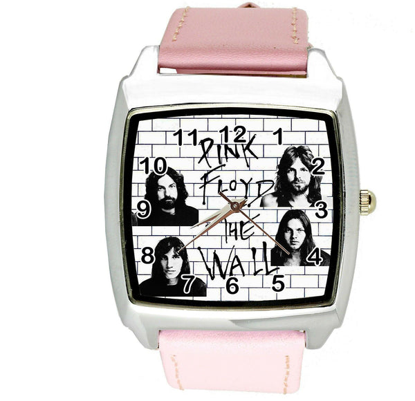 Pink Floyd THE WALL STAINLESS PINK LEATHER MUSIC KING LEGENDS SQUARE CD WATCH