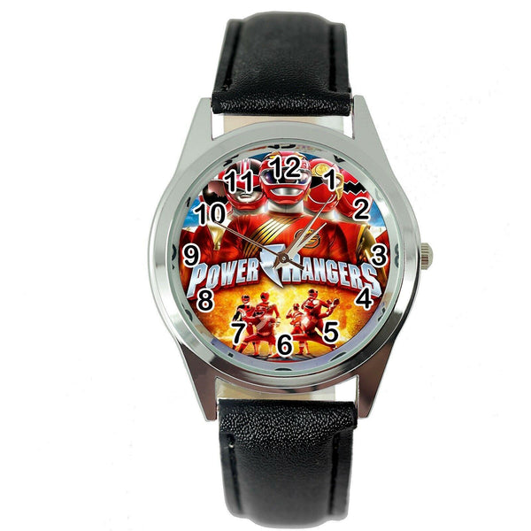 POWER RANGERS POWERRANGERS HERO BLACK LEATHER FILM MOVIE TV SERIES STEEL WATCH