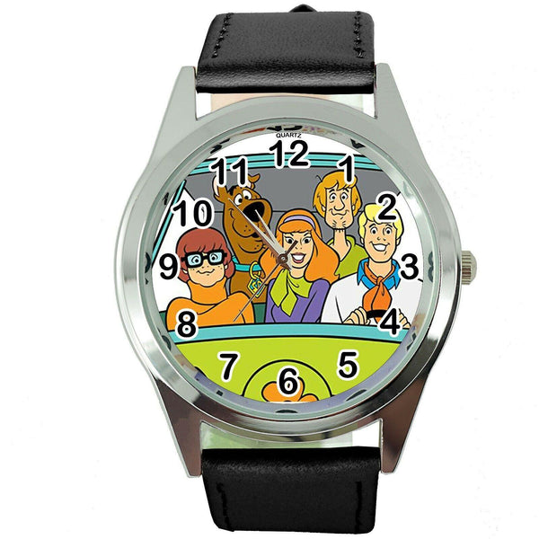 SCOOBY DOO SHAGGY CARTOON FILM MOVIE DVD VIDEO GAME BLACK LEATHER STEEL WATCH
