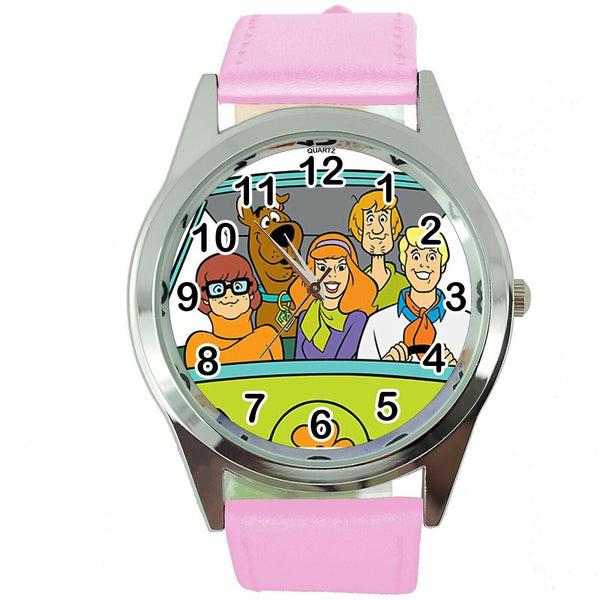 SCOOBY DOO SHAGGY CARTOON FILM MOVIE DVD VIDEO GAME PINK LEATHER STEEL WATCH