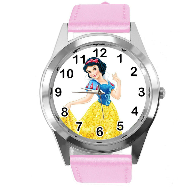 Princess Snow White Disney FILM MOVIE FAIRY TALE CD DVD TV PINK LEATHER WATCH