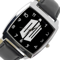 DR WHO  Stainless Steel BLACK LEATHER FILM MOVIE DVD SQUARE SCI FI  WATCH