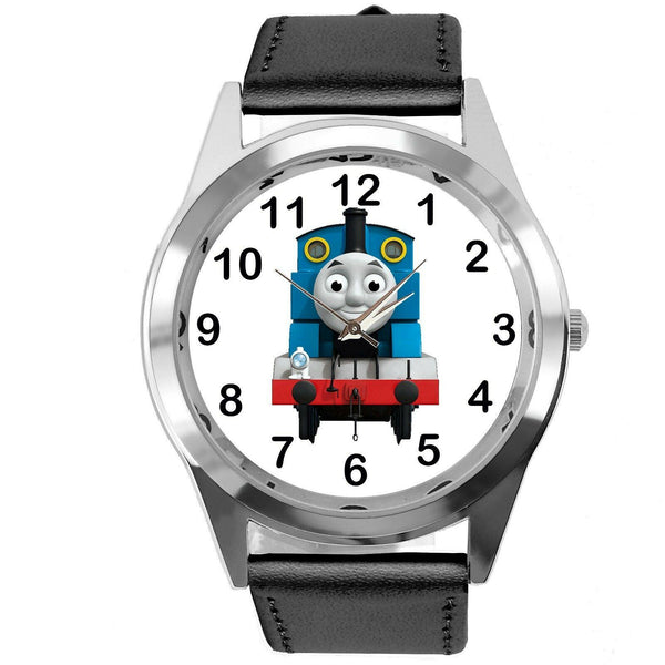 THOMAS TRAIN THE TANK ENGINE FILM Railway BOOK CD DVD BLACK LEATHER STEEL WATCH