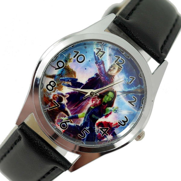 GUARDIANS OF GALAXY COMICS SUPERHERO WATCH Steel LEATHER FILM MOVIE DVD WATCH