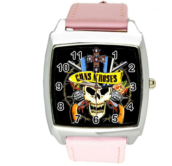 guns n roses gunsnroses PINK LEATHER MUSIC KING LEGEND SQUARE CD STEEL WATCH UK