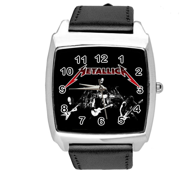 METALLICA BLACK LEATHER MUSIC HEAVY METAL BAND SQUARE CD DVD TV CONCERT WATCH