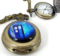 DR DOCTOR WHO POLICE PHONE BOX TIME TRAVEL FILM MOVIE SCI FI POCKET GIFT WATCH