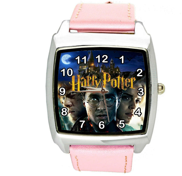 HARRY POTTER E2 WIZARD MAGIC BOOK FILM MOVIE DVD GAME PINK LEATHER SQUARE WATCH