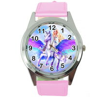 BARBIE PEGASUS UNICORN PONY HORSE Steel PINK FILM MOVIE GIRL FAIRY TALE WATCH UK