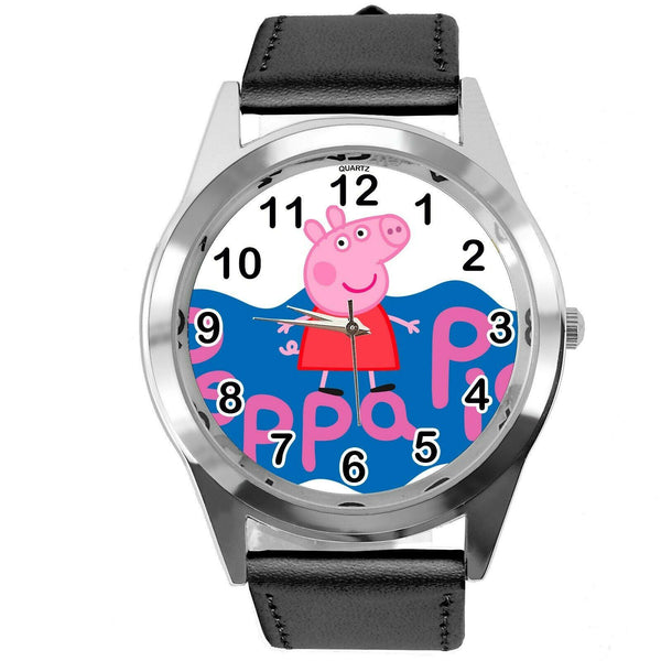 PEPPA PIG PIGLET BLACK LEATHER FILM CARTOON ANIMATION CD DVD TV GAME TOY WATCH